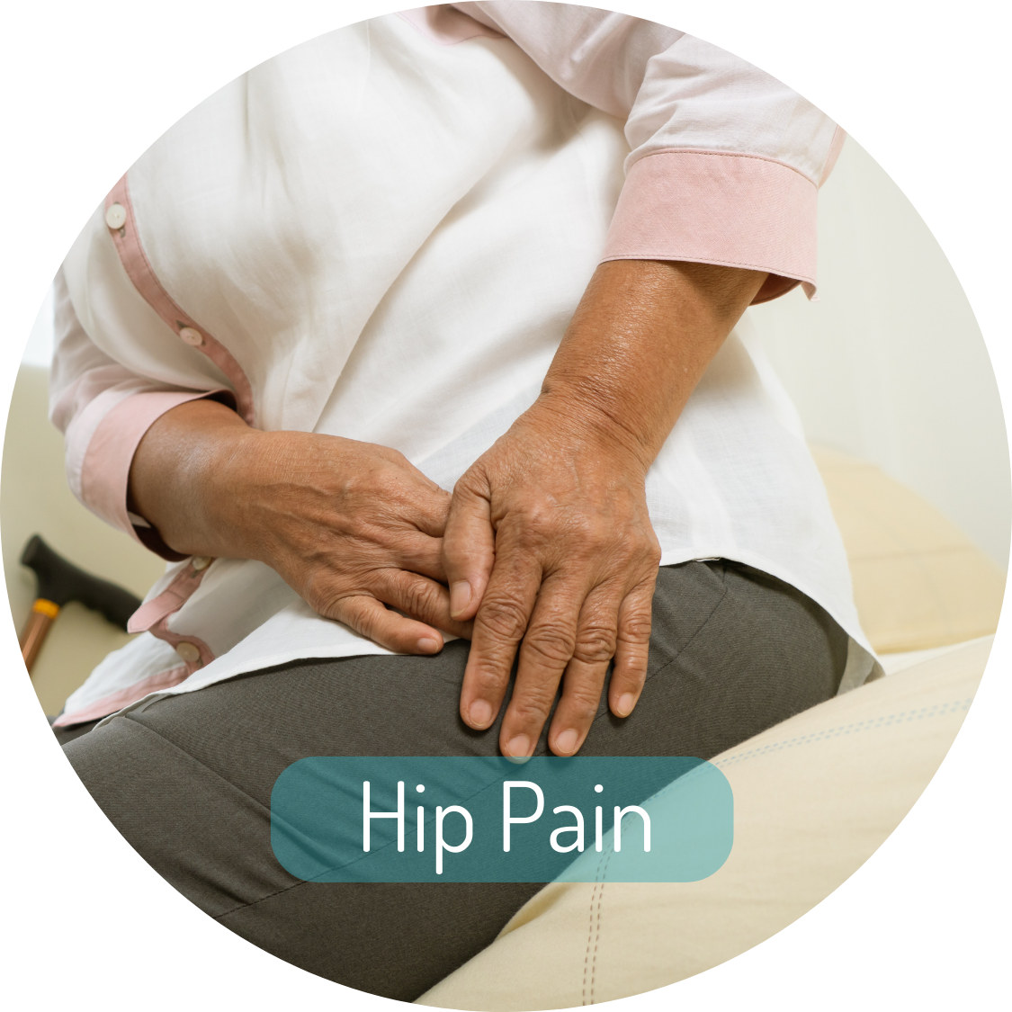 woman holding her hip in pain